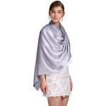 Silberne Unifarbene Elegante Prettystern Seidentücher aus Seide für Damen 