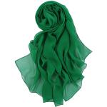 Prettystern Damen langer einfarbig festlich Schulter-Tuch seidenstola für abendkleid Seiden-Schal Grün