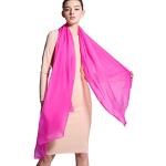 Pinke Unifarbene Elegante Prettystern Seidenschals durchsichtig aus Chiffon für Damen Größe XXL für den für den Sommer 