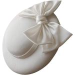 Weiße Vintage Damenhüte aus Satin für die Braut 