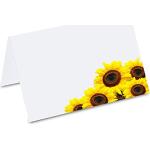 Gelbe Tischkarten & Platzkarten mit Blumenmotiv aus Papier 50-teilig 