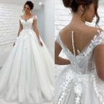 Weiße Sexy Schulterfreie Brautkleider mit Schleppe & Hochzeitskleider mit Schleppe  aus Polyester für Damen Größe 5 XL für die Braut 