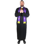 Schwarze Priester-Kostüme für Herren Größe XXL 