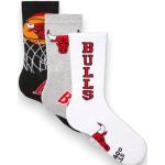 Primark Limited Bulls Basketball Socken, 3er-Pack, NBA-Socken, offizielles Lizenzprodukt, Größe 43-46 EUR, Schwarz, weiß und grau, 43-46