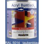 Primaster Acryl Buntlack RAL 5014 750 ml taubenblau glänzend - [GLO765100278]