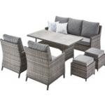 Graue Moderne Primaster Lounge Gartenmöbel & Loungemöbel Outdoor aus Polyrattan Breite 150-200cm, Höhe 50-100cm, Tiefe 50-100cm 