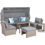Graue Primaster Lounge Gartenmöbel & Loungemöbel Outdoor aus Polyrattan Breite 100-150cm, Höhe 50-100cm, Tiefe 50-100cm 