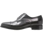 Reduzierte Schwarze Lack-Optik Business Derby Schuhe mit Schnürsenkel in Schmalweite aus Leder für Herren mit Absatzhöhe bis 3cm 