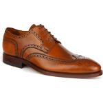 Hellbraune Prime Shoes Ferrara Rahmengenähte Schuhe mit Schnürsenkel in Schmalweite aus Kalbsleder für Herren Größe 46 