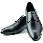 Schwarze Prime Shoes Orlando Herrenhalbschuhe mit Schnürsenkel aus Kalbsleder Größe 46 
