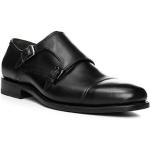 Schwarze Business Prime Shoes Monks & Businessschuhe mit Schnalle mit Schnalle in Breitweite aus Glattleder für Herren 