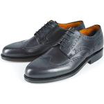 Schwarze Business Prime Shoes Linz Runde Budapester mit Schnürsenkel in Breitweite aus Kalbsleder für Herren Größe 41,5 
