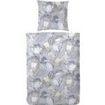 Reduzierte Hellblaue Blumenmuster Primera Blumenbettwäsche mit Reißverschluss aus Mako-Satin trocknergeeignet 135x200 