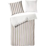 Braune Gestreifte Moderne Primera Bettwäsche Sets & Bettwäsche Garnituren mit Reißverschluss aus Perkal 135x200 