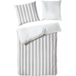 Silberne Gestreifte Moderne Primera Bettwäsche Sets & Bettwäsche Garnituren mit Reißverschluss aus Baumwolle 155x220 