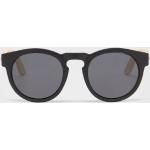 Reduzierte Schwarze Primetta Runde Runde Sonnenbrillen aus Holz für Damen 