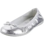 Silberne Primigi Mary Jane Ballerinas ohne Verschluss aus Leder für Kinder Größe 30 
