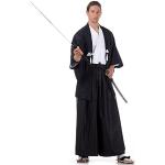 Schwarze Samurai-Kostüme für Herren Einheitsgröße 