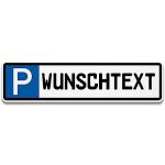 PrintPlanet® Parkschild mit eigenem Text personalisieren - Kunststoffplatte 10 mm - Verschiedene Größen - Parkplatzschild mit Text (Kennzeichen)