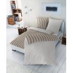Beige Landhausstil Bettwäsche Sets & Bettwäsche Garnituren mit Reißverschluss aus Renforcé maschinenwaschbar 135x200 