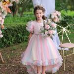 Mädchen Petticoat Dirndl Trachten Fest Einschulung Blumenkind Kleid 92-128 