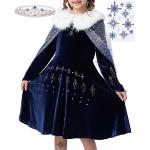Reduzierte Dunkelblaue Elegante Kindertüllkleider mit Glitzer für Mädchen Größe 146 für den für den Winter 