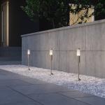 Reduzierte Graue Moderne LED Außenstrahler aus Edelstahl 3-teilig 