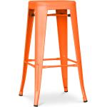 Reduzierte Orange Industrial Fußhocker aus Stahl Breite 0-50cm, Höhe 50-100cm, Tiefe 0-50cm 