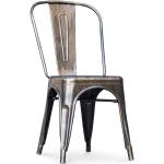 Reduzierte Schwarze Industrial Esszimmerstühle & Küchenstühle aus Stahl Breite 0-50cm, Höhe 50-100cm, Tiefe 0-50cm 