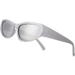 Silberne Ovale Outdoor Sonnenbrillen für Damen 