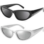 Silberne Ovale Outdoor Sonnenbrillen für Damen 