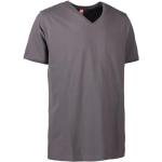 Silbergraue V-Ausschnitt T-Shirts für Herren Größe 6 XL 