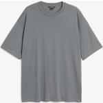 Graue Oversize Kurzärmelige Monki T-Shirts für Damen Größe S 