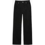Schwarze Monki High Waist Jeans mit Reißverschluss aus Cord für Damen Größe S 