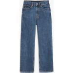 Blaue Monki Bio Straight Leg Jeans aus Denim für Damen Größe XL 