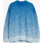 Blaue Oversize Monki Grobstrickpullover aus Wolle für Damen Größe S 
