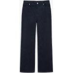 Dunkelblaue Monki High Waist Jeans mit Reißverschluss aus Cord für Damen Größe XL 
