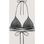 Dunkelgraue Monki Triangel-Bikinis gepolstert für Damen Größe M 