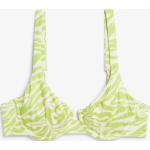 Grüne Animal-Print Monki Bikini-Tops in 85D mit verstellbaren Trägern für Damen 