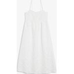 Weiße Ärmellose Monki Midi Spaghettiträger-Kleider mit Reißverschluss für Damen Größe L 