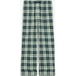 Grüne Karo Monki Pyjamahosen aus Flanell für Damen Größe M 