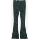 Dunkelgrüne Monki Jeans-Schlaghosen aus Samt für Damen Größe XXS 