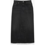 Schwarze Monki Bio Lange Jeansröcke mit Reißverschluss aus Denim für Damen Größe S 
