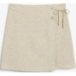 Taupefarbene Monki Mini Leinenröcke aus Baumwolle für Damen Größe XS 