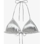 Silberne Elegante Monki Triangel-Bikinis aus Polyamid gepolstert für Damen Größe XL 