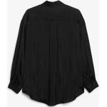 Schwarze Oversize Langärmelige Monki V-Ausschnitt Damenlangarmhemden Größe XS 