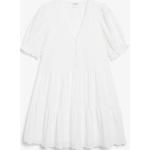 Weiße Monki V-Ausschnitt Babydoll-Kleider mit Puffärmeln für Damen Größe S 