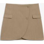 Taupefarbene Monki Mini Röcke mit Knopfleiste für Damen Größe L 