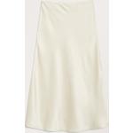 Cremefarbene Monki Midi Festliche Röcke mit Reißverschluss aus Satin für Damen Größe XS 