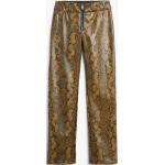 Braune Animal-Print Monki Hüftjeans & Low Waist Jeans mit Reißverschluss aus Denim für Damen Größe S 